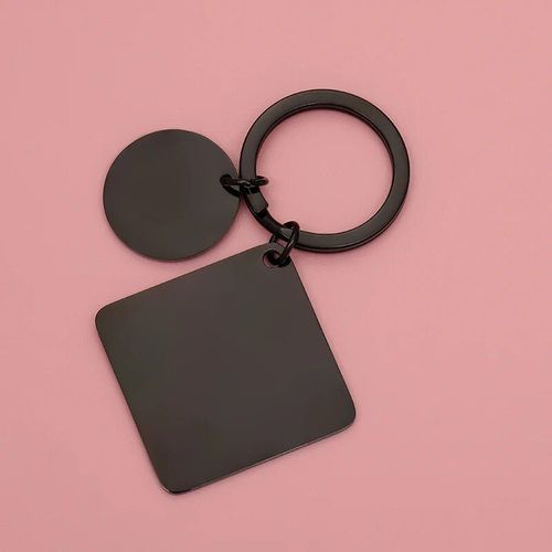 Jomirror-Porte-Clés Carré En Acier Inoxydable Poli Pour Femme,Porte-Clés Vierge,Bande,Bricolage,Porte-Clés Exécutif,Cadeaux,1pc #E