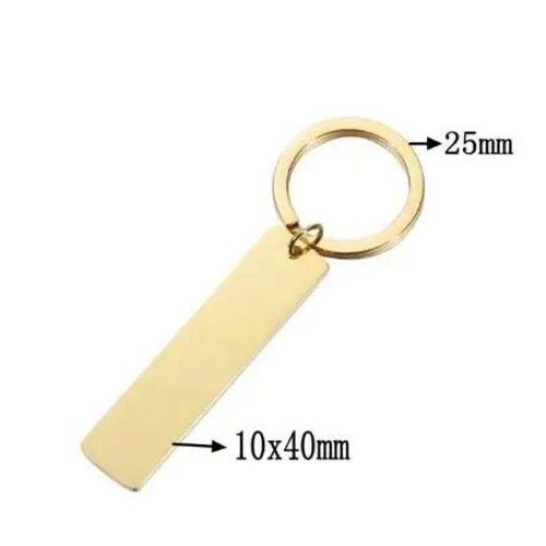 Jomirror-Porte-Clés Carré En Acier Inoxydable Poli Pour Femme,Porte-Clés Vierge,Bande,Bricolage,Porte-Clés Exécutif,Cadeaux,1pc #B