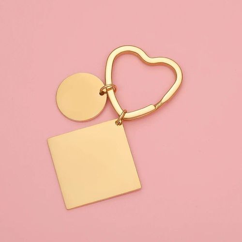 Jomirror-Porte-Clés Carré En Acier Inoxydable Poli Pour Femme,Porte-Clés Vierge,Bande,Bricolage,Porte-Clés Exécutif,Cadeaux,1pc #F2