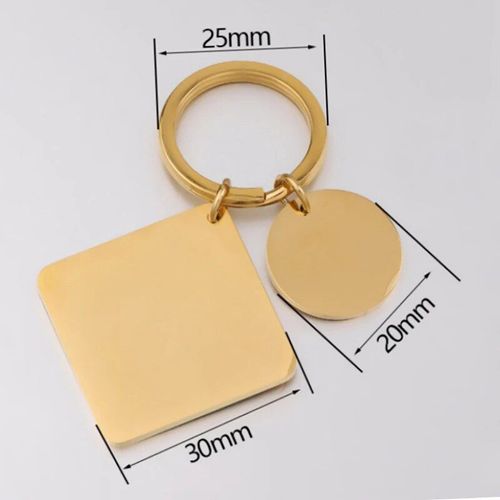 Jomirror-Porte-Clés Carré En Acier Inoxydable Poli Pour Femme,Porte-Clés Vierge,Bande,Bricolage,Porte-Clés Exécutif,Cadeaux,1pc #P