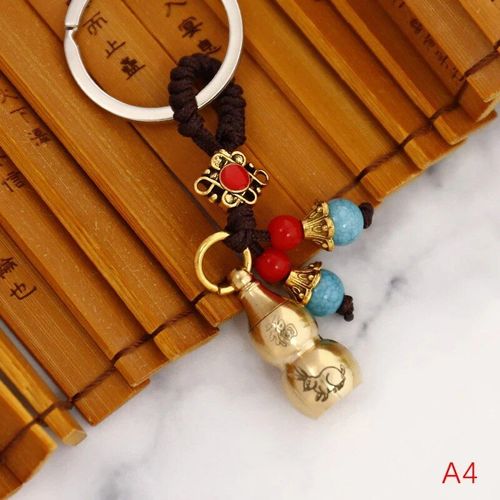 Porte-Clés En Laiton Feng Shui Chinois,Pièces Antiques,Bonne Fortune,Gourde Solide,Richesse,Succès,Bijoux,60 Styles - Type 1pc #L