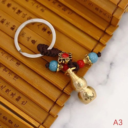 Porte-Clés En Laiton Feng Shui Chinois,Pièces Antiques,Bonne Fortune,Gourde Solide,Richesse,Succès,Bijoux,60 Styles - Type 1pc #K
