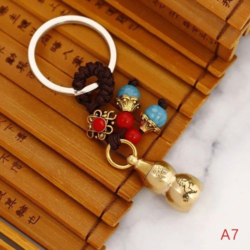 Porte-Clés En Laiton Feng Shui Chinois,Pièces Antiques,Bonne Fortune,Gourde Solide,Richesse,Succès,Bijoux,60 Styles - Type 1pc #C