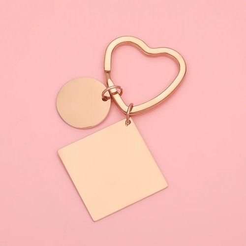 Jomirror-Porte-Clés Carré En Acier Inoxydable Poli Pour Femme,Porte-Clés Vierge,Bande,Bricolage,Porte-Clés Exécutif,Cadeaux,1pc #Z