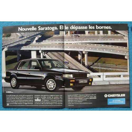 Publicité Papier - Voiture Chrysler Saratoga De 1990