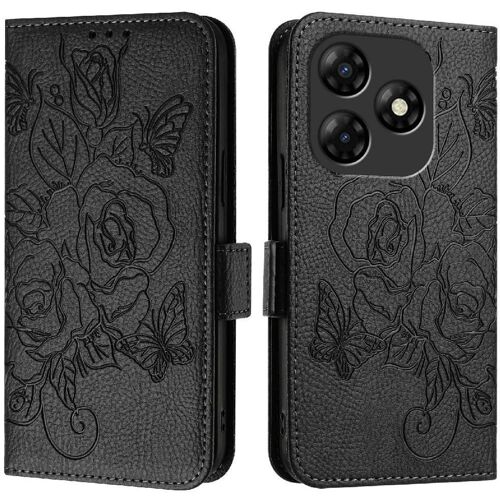 Étui Pour Itel P55 4g Avec Fente Pour Carte De Crédit Portefeuille Magnétique Cuir Pu - Noir