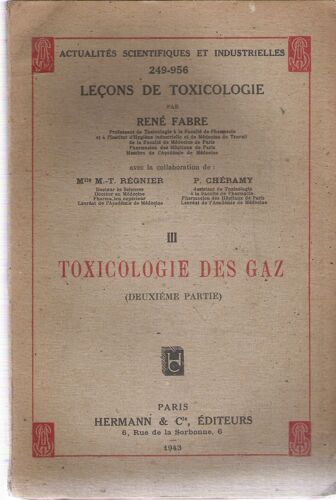 Toxicologie Des Gaz (Deuxième Partie)