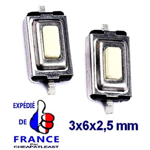 2 Switch Contacteur Pour Réparation Boutons Télécommande Clé De Voiture - Toyota Peugeot Citroën Saab Opel Renault Nissan ... Switchs 2 Bornes (Pin) Dimensions: 3 X 6 X 2,5 Mm