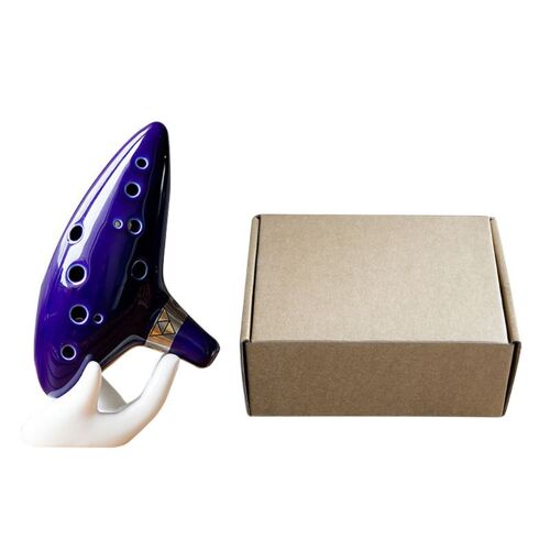 1set 12 Trous Violet Ocarina En Céramique Alto C Légende De Flûte Ocarina Instrument De Musique Accessoires Pièces De Rechange