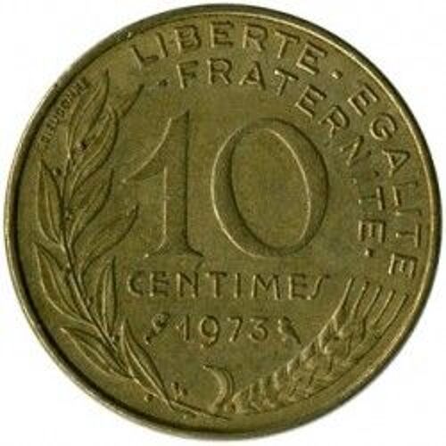 France = Pièce De 10 Centimes De Francs, Type Marianne , Graveur Lagriffoul Et Dieudonné, Année 1973