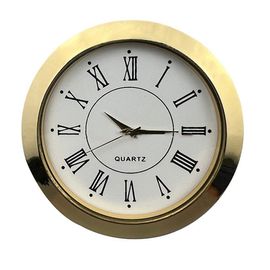 Mini Horloge Insérer Mouvement À Quartz Rond 55mm Rond Quartz Horloge Insérer Chiffres Arabes Bricolage Artisanat Pour La Maison - Type Gold A