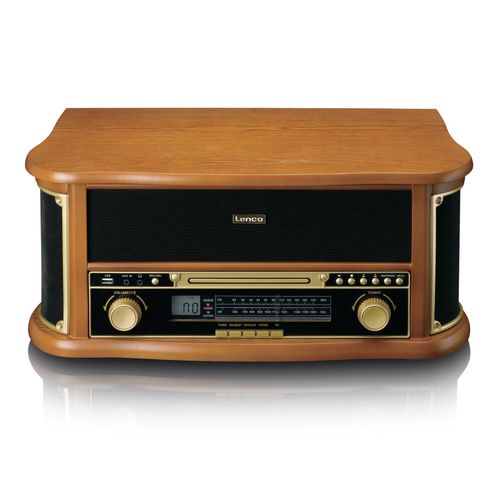 Platine vinyle rétro en bois Lenco Classic Phono TCD-2551WD