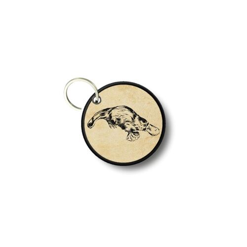Porte Cles Clé Clefs Rond Imprime Double Face Ornithorynque