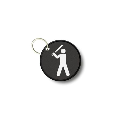 Porte Cles Clé Clefs Rond Imprime Double Face Baseball Baseballeur Ref3