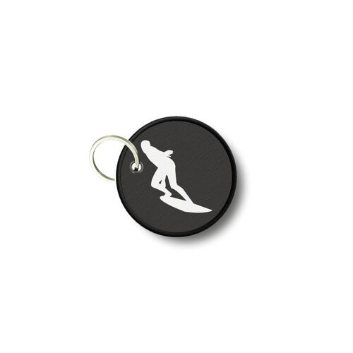 Porte Cles Clé Clefs Rond Imprime Double Face Surf Surfeur Planche Ref3