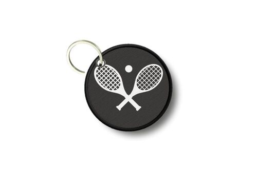 Porte Cles Clé Clefs Rond Imprime Double Face Tennis Raquette