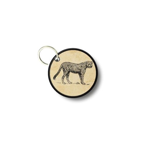 Porte Cles Clé Clefs Rond Imprime Double Face Panthere