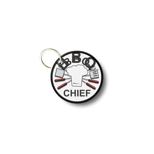 Porte Cles Clé Clefs Rond Imprime Double Face Bbq Barbecue Chef