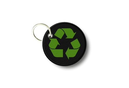 Porte Cles Clé Clefs Rond Imprime Double Face Recyclage Recycle Tri Selectif