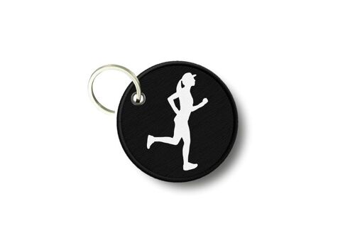 Porte Cles Clé Clefs Rond Imprime Double Face Jogging Running Joggeuse Ref2