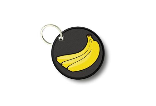 Porte Cles Clé Clefs Rond Imprime Double Face Banane