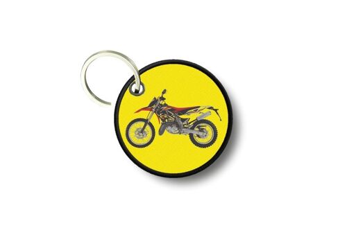 Porte Cles Clé Clefs Rond Imprime Double Face Moto Cross Motocross