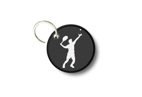 Porte Cles Clé Clefs Rond Imprime Double Face Tennis Joueur