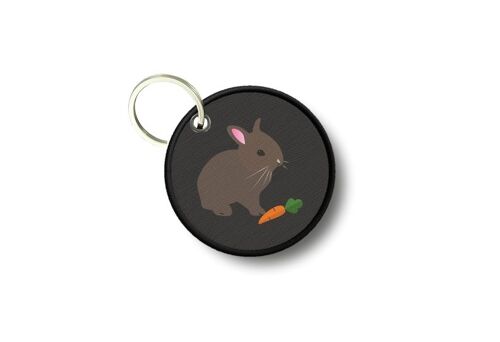 Porte Cles Clé Clefs Rond Imprime Double Face Lapin Carotte