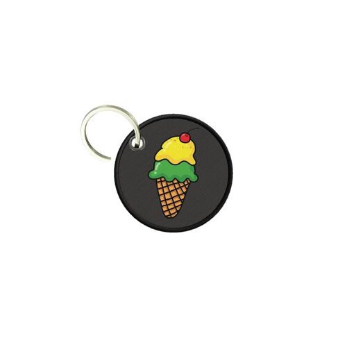 Porte Cles Clé Clefs Rond Imprime Double Face Glace