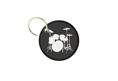 Porte Cles Clé Clefs Rond Imprime Double Face Batterie Instrument De Musique