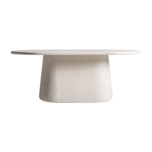 Table Salon En Bois De Mangue Blanc Cassé 200x100x76 Cm