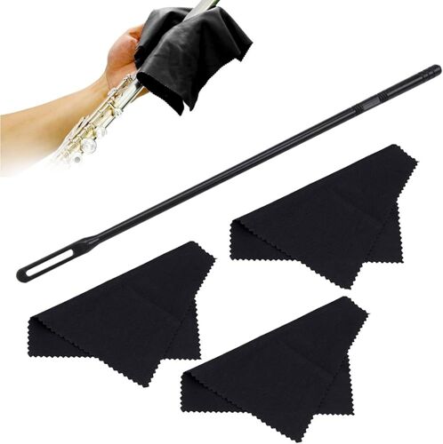 Kit de nettoyage de flûte, chiffon de nettoyage de flûte 3 pièces, baguette de nettoyage de flûte transversale