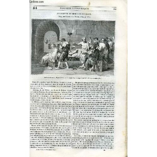 Le Magasin Pittoresque - Livraison N°044 - Jugement Et Mort De Socrate.
