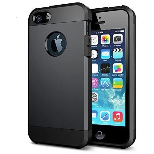 Coque Etui Antichoc Armor Pour Iphone 5c Noir Coussin D'air