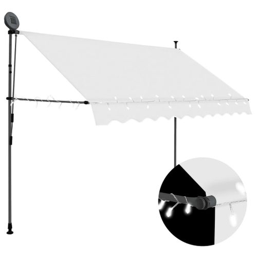 Vidaxl Auvent Manuel Rétractable Avec Led 250 Cm Crème
