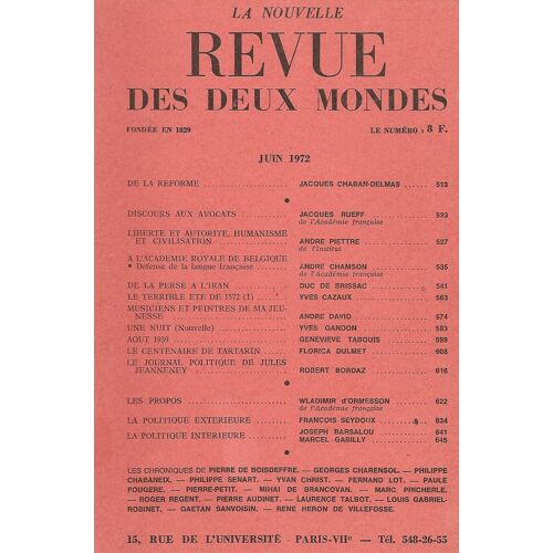 La Nouvelle Revue Des Deux Mondes - N°6 -