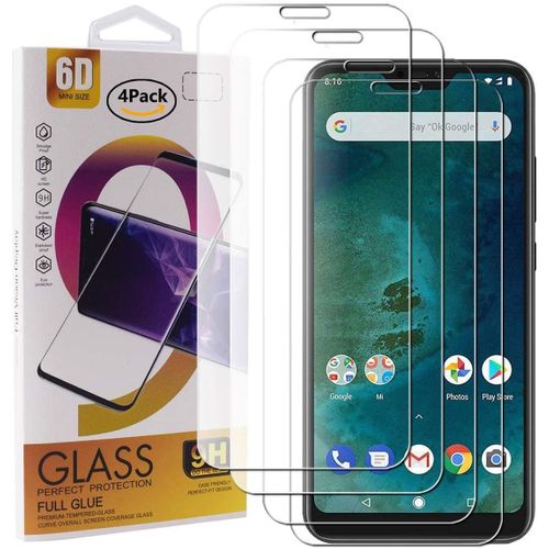 4 Paquete Film Trempé Protector De Pantalla Xiaomi Mi A2 Lite Smartphone 9h Dureza Anti-Ara?Azos Alta Definicion Transparente Película