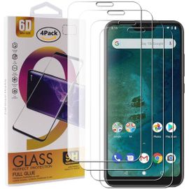 4 Paquete Film Trempé Protector De Pantalla Xiaomi Mi A2 Lite Smartphone 9h Dureza Anti-Ara?Azos Alta Definicion Transparente Película