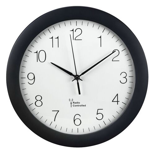 Horloge murale radio-pilotée DCF "PG-300", noire