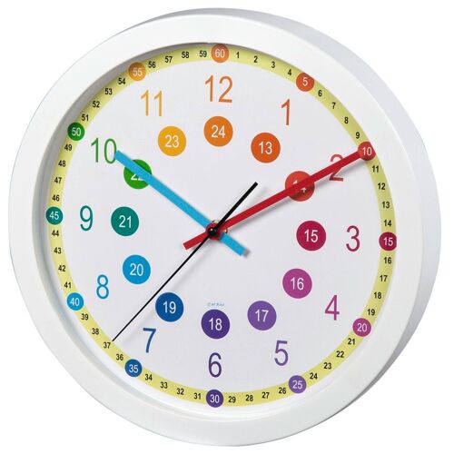 Horloge murale pour enfant "Easy Learning", diam. 30 cm, silencieuse