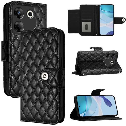 Étui Pour Tecno Camon 20 Pro 5g Bande De Poignet Portefeuille Couverture Titulaire De La Carte Protection Élégante Antichoc - Noir