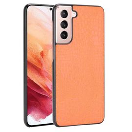 Classique Élégant Étui Pour Samsung Galaxy S21 Plus Compatibilité Housse De Protection Anti Éraflure Mode Classique D'alligator - Couleur Orange
