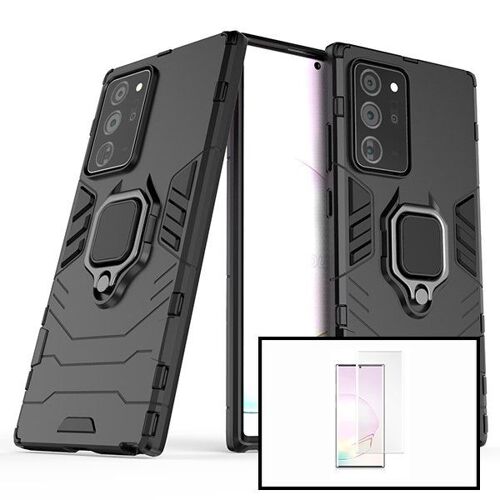 Kit Verre Trempé Nano Incurvé Uv + Coque Military Defender Ring Anti-Impact Pour Samsung Galaxy Note 20 Ultra 5g