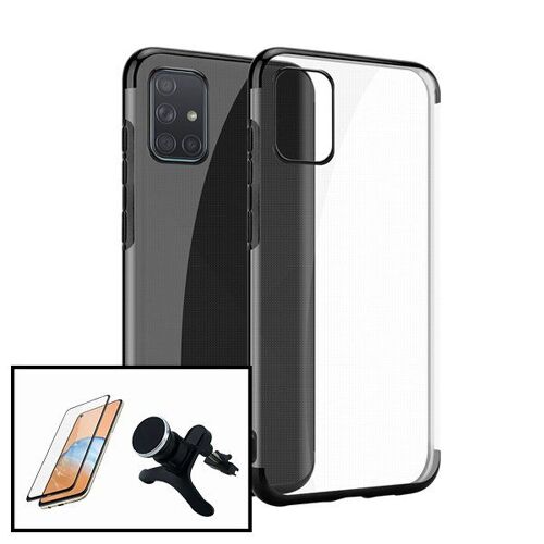 Kit Verre Trempé 5D Full + Coque SlimArmor + Support Magnétique Renforcé pour Voiture pour Samsung Galaxy A50s - Noir