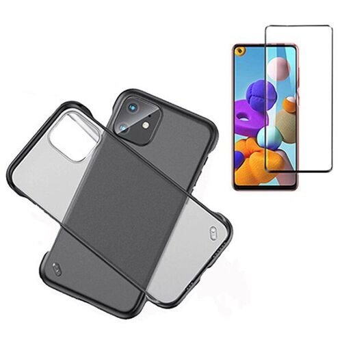 Kit De Verre Trempé 5d Full Cover + Coque Sans Bordures Pour Samsung Galaxy M30s