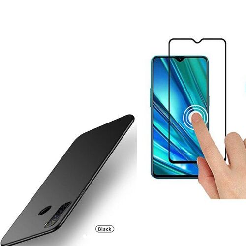 Kit de Verre Trempé 5D Full Cover + Coque Mince et Rigide pour Realme 5 Pro - Noir