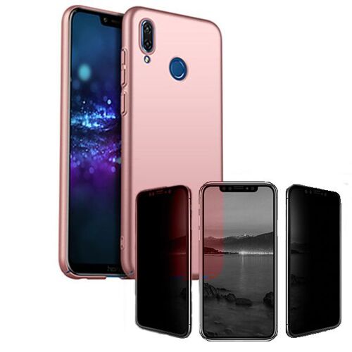 Kit de Verre Trempé 5D Anti-Spy / Intimité + Coque Mince et Rigide pour Honor 8X - Rose