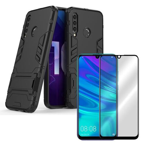 Kit De Verre Trempé 5d Full Cover + Coque 3x1 Military Defender Pour Huawei Honor 20 Lite