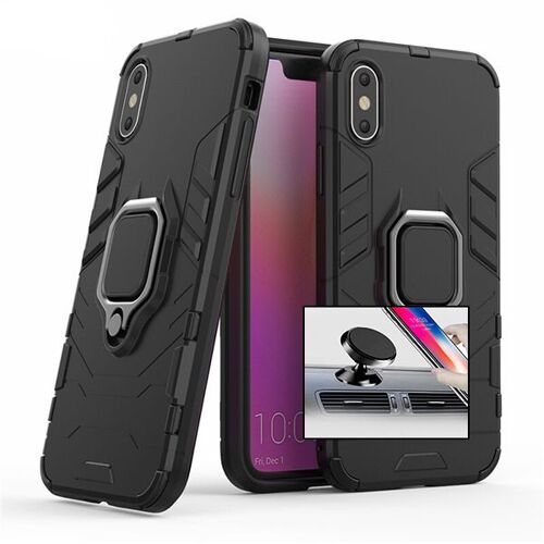 Kit Support Magnétique De Voiture + Coque 3x1 Military Defender Pour Iphone X / Xs