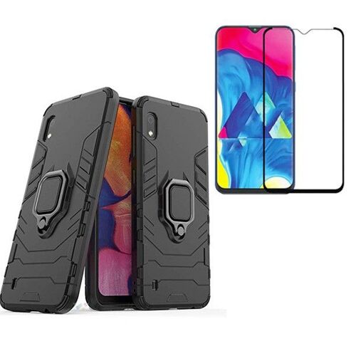 Kit De Verre Trempé 5d Full Cover + Coque 3x1 Military Defender Pour Samsung A10